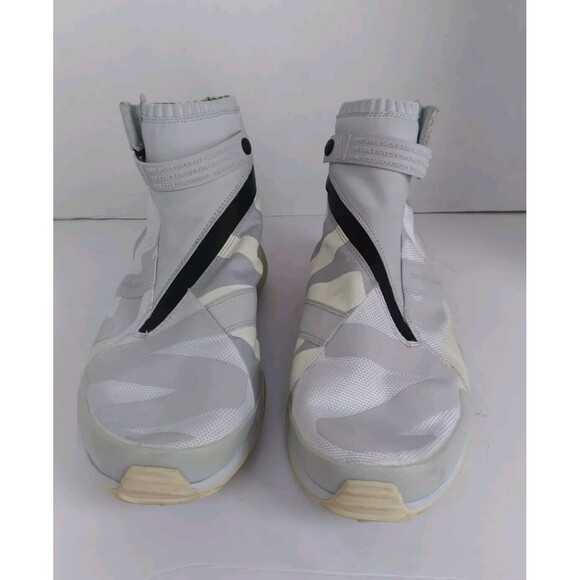 Modern High-Top Sneakers Geometric Pattern Athletic Urban‎ Streetwear Grey White main image 9